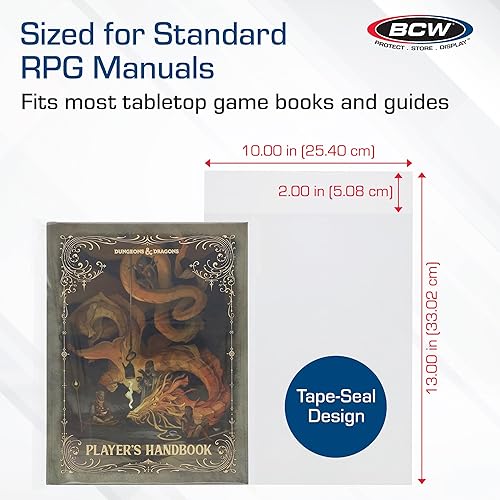 Miniatura 3 de BCW Bolsas de almacenamiento para libros, paquete de 100 unidades, 10 x 13 pulgadas + solapa plegable de 2 pulgadas, fundas de polipropileno seguras