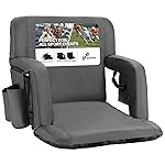 Sportneer Stadium Seats for Bleachers, Bleacher Chairs with Back and Cushion Bleacher Seats with Back Support Padded Stadium Chair with Armrests 6 Reclining Positions for Sport Events Camping Beaches
