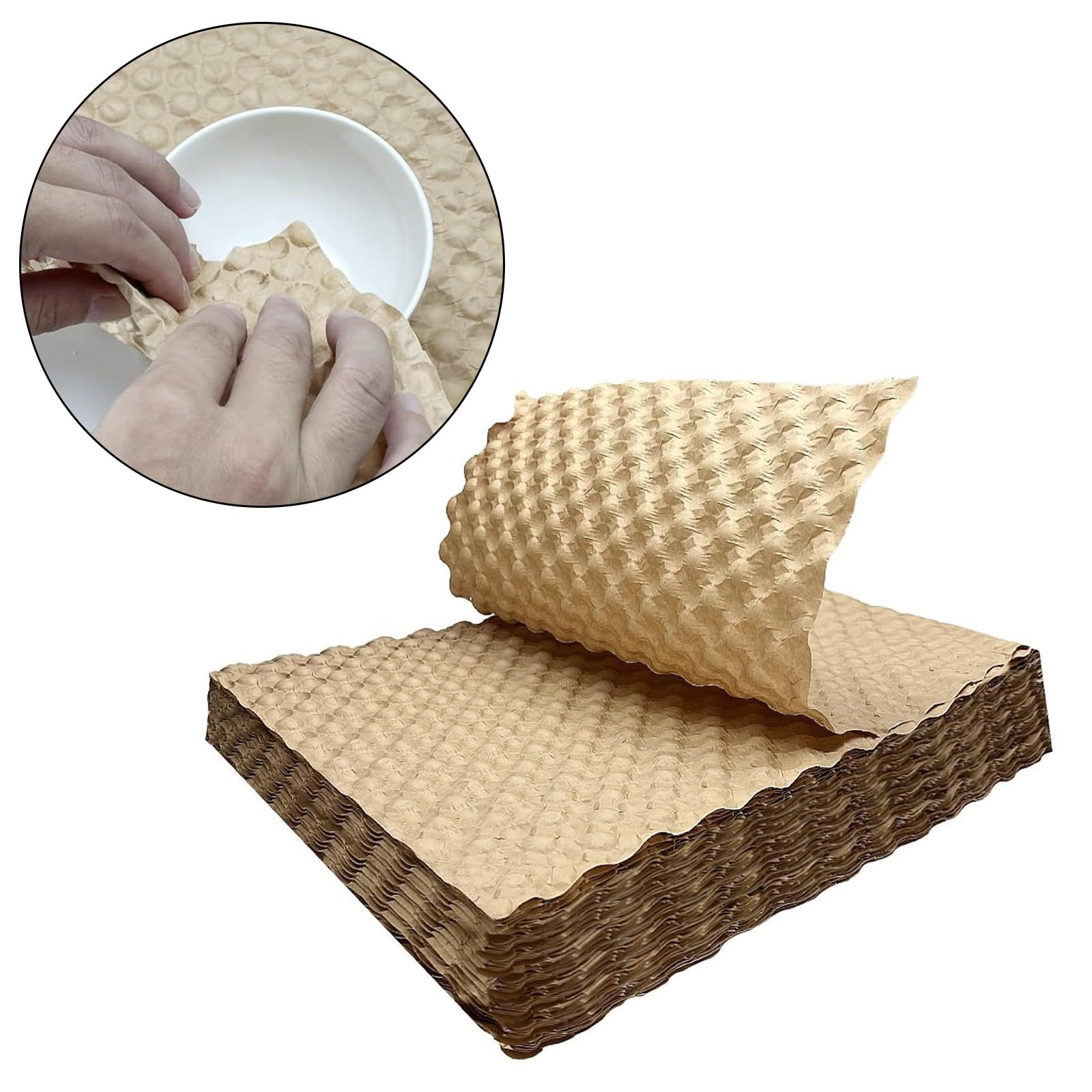 100 piezas de espuma reciclable de burbujas de papel, móviles, frágiles