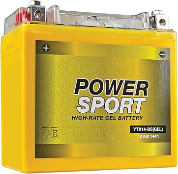 ExpertPower YTX14-BS GEL ATV Battery 12V 14Ah - 240 CCA Powersports UTV, Scooter, Motorcycle Battery for FourTrax, Rancher, RS Raptor, Pioneer, Sealed Maintenance-Free 4 Wheeler Batteries