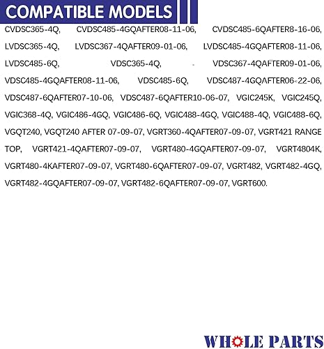 Miniatura 9 de Whole Parts Pomo de repuesto (negro) N.º de pieza PA010122 - Reemplazo y compatible con algunas parrillas Viking VGRC, IC, RT - Reemplaza AP5315119