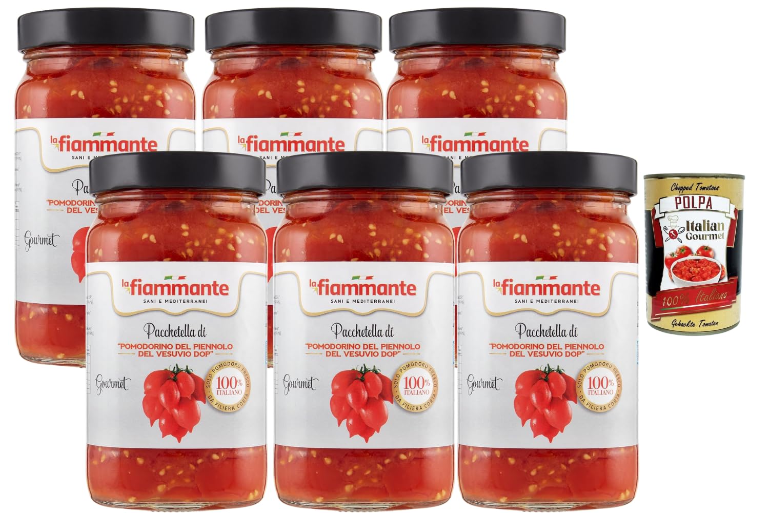 Italian Gourmet Tomaten Pacchetella del Piennolo DOP 6x450g mit Polpa