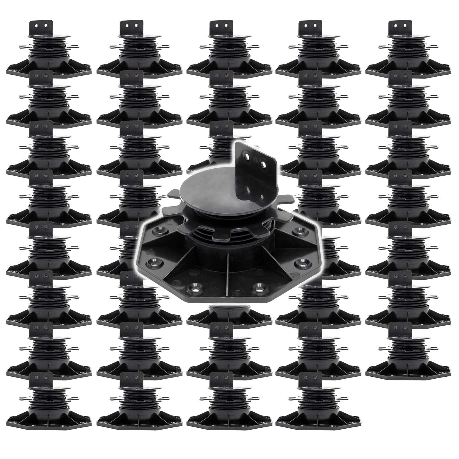 XPOtool Juego de 40 bases regulables para terraza carga máxima 2700kg ajustable en altura 33-64mm