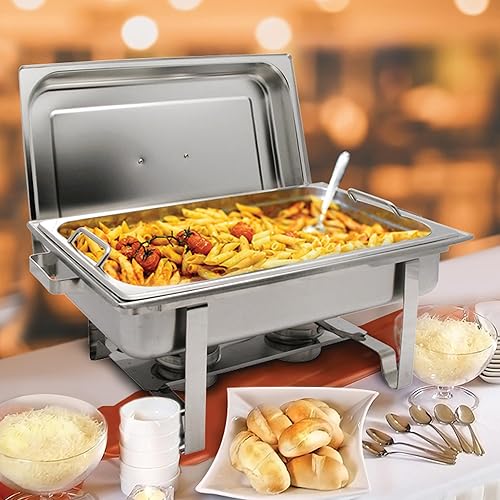 Miniatura 4 de Get-A-Grip - Chafer con asas para bandeja de alimentos, acero inoxidable de 8 cuartos