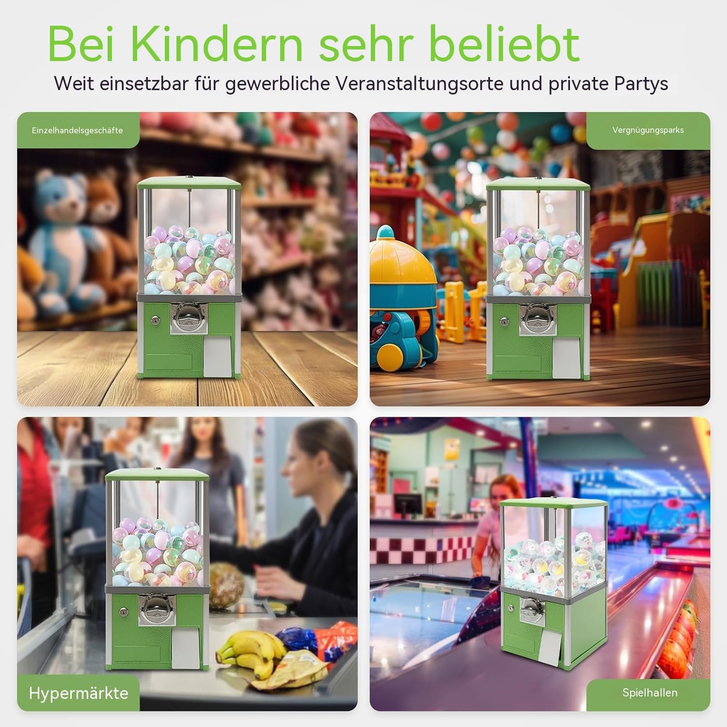 Großer Bonbon und Kaugummiautomat,Gachapon-Automaten, Spielzeugautomat, Verkaufsautomaten für Unternehmen,für Kapselspielzeug mit 4,5-5,5cm für Einzelhandelsgeschäfte