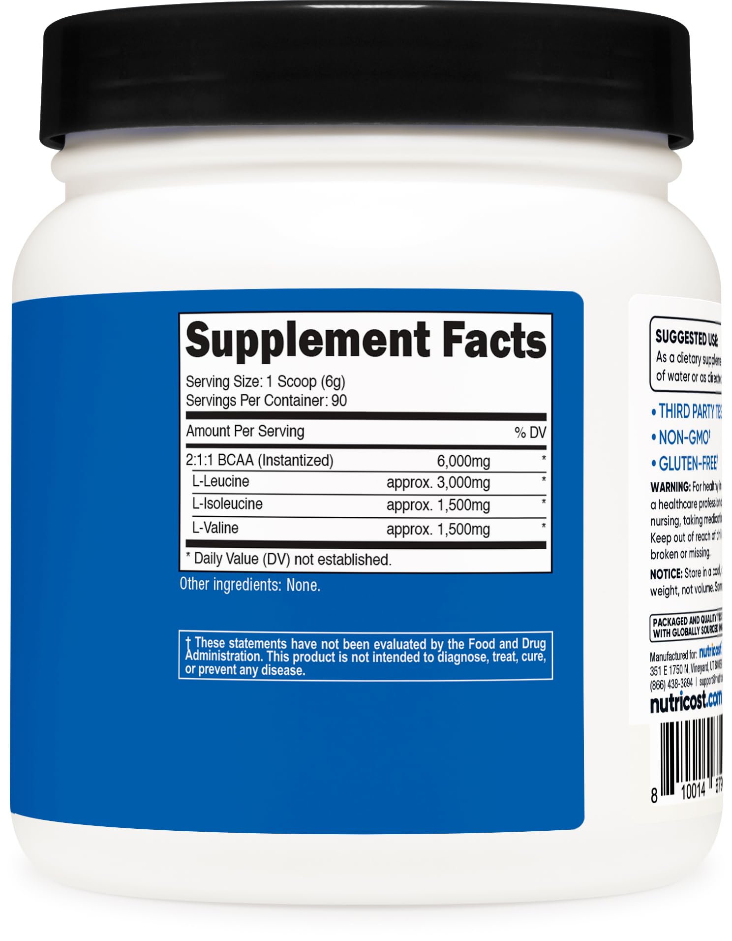 Nutricost BCAA Powder 2:1:1 (90 Servings, No Flavor Added) - Branched Chain Amino Acids — Amazon image 5