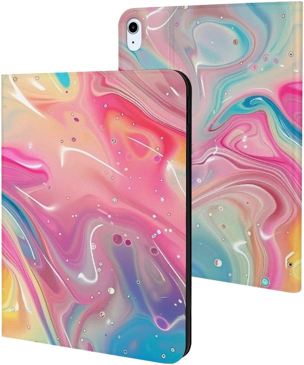Abstract Art Rainbow Printed Case Trifold Stand Protective Cover Compatible with ipad 2019/2020/2021(10.2in)