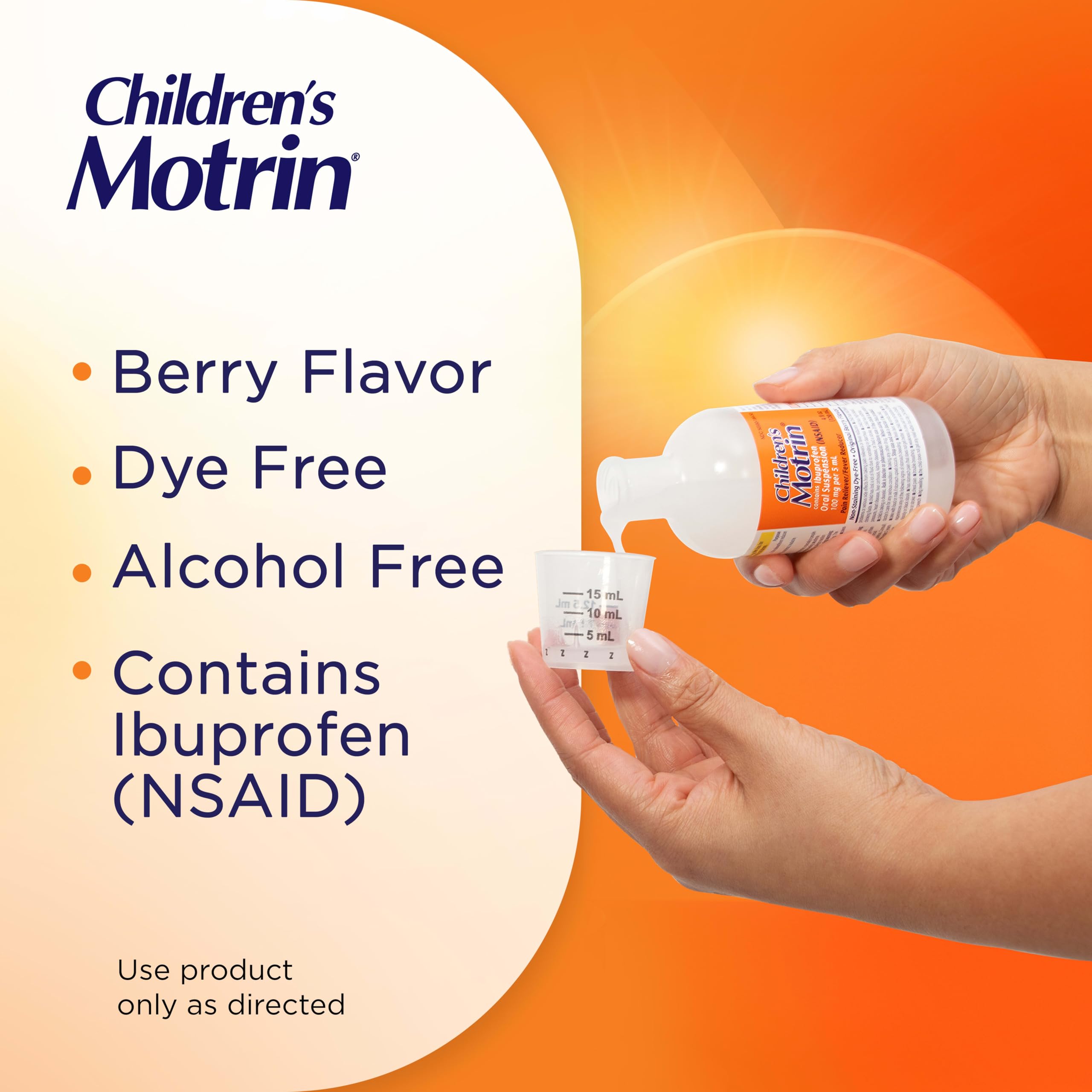 Children's Motrin Oral Suspension 100mg Ibuprofen Fever Reducer, 8 fl. oz view 3