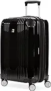SwissGear 7786 Hardside Expandable Luggage with Spinner Wheels, Black, Carry-On 20-Inch