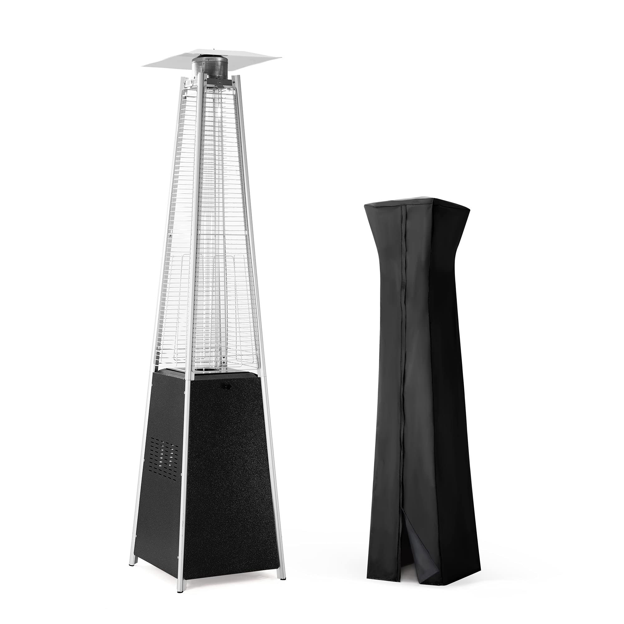 Amazon.com: Pamapic Patio Heater, 42,000 BTU Quartz Glass Tube Light Gray  Gas Outdoor Heater with Wheels and Cover : Patio, Lawn u0026 Garden