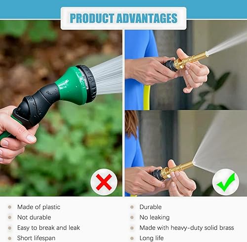 Miniatura 3 de Manguera de agua para autocaravana de 100 pies, manguera de agua potable de 58 pulgadas, sin plomo, accesorios de aluminio sólido de 34 pulgadas,