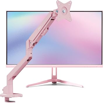 Pixio PX246 Wave Pink 24 inch 120Hz Refresh Rate FHD 1080p Resolution IPS Panel 4ms GTG Response Time Gaming Monitor and PS1S Wave Pink Single Monitor Arm