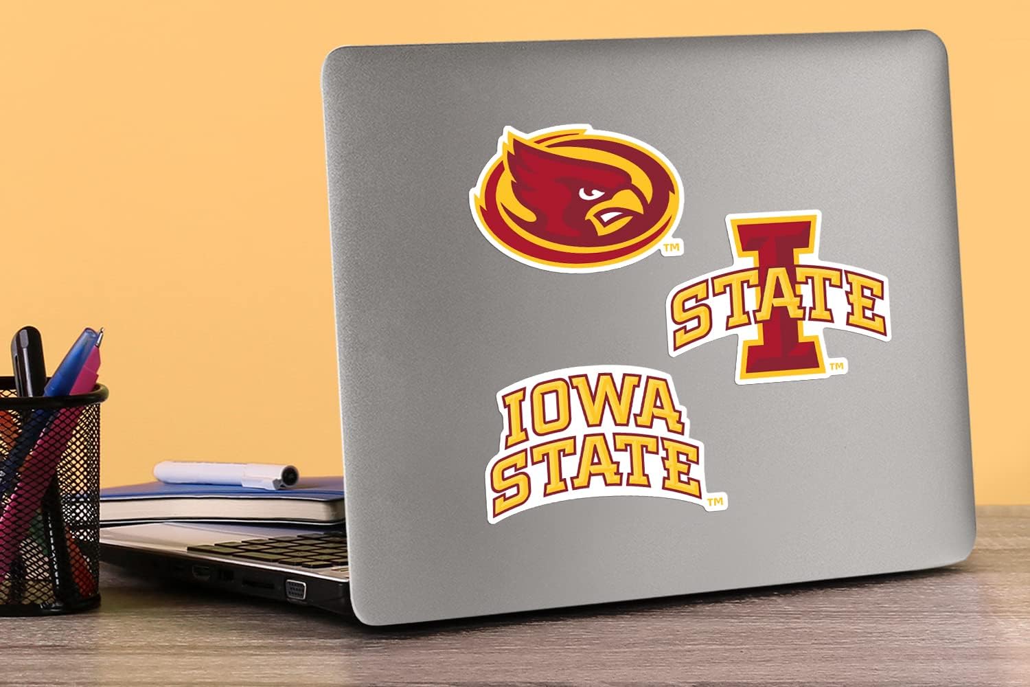 Iowa State University Vinyl Sticker Pack – 8 Waterproof Cyclones Logos, Mascot, Pennant & Wordmark Decals for Laptop, Water Bottle, Tablet, Car, Skateboard & More – Officially Licensed Variety Set - Image 4