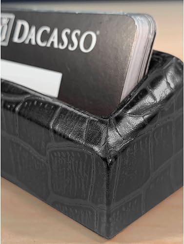 Miniatura 8 de Dacasso Tarjetero de piel con relieve de cocodrilo negro