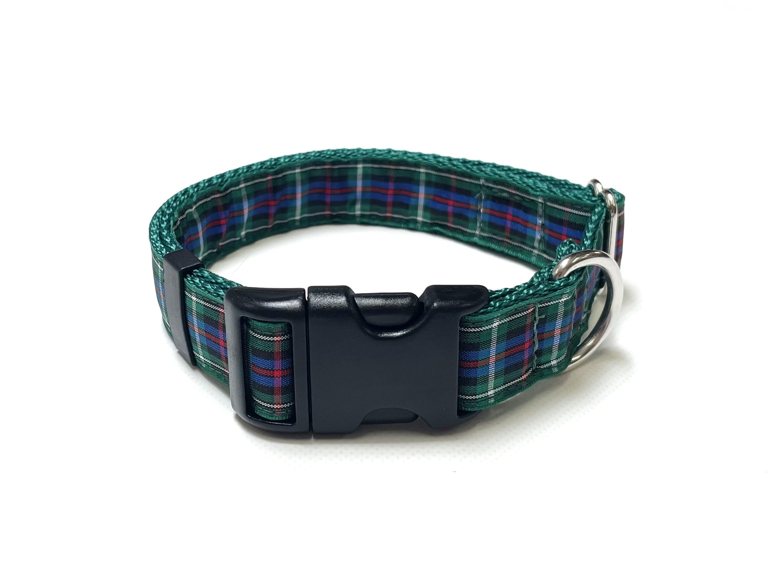 Tartan Dog Collar 25mm Wide Adjustable Comfortable Collar Small Medium Large All Dog Breeds (Small (10" - 16"), 8. Rose)