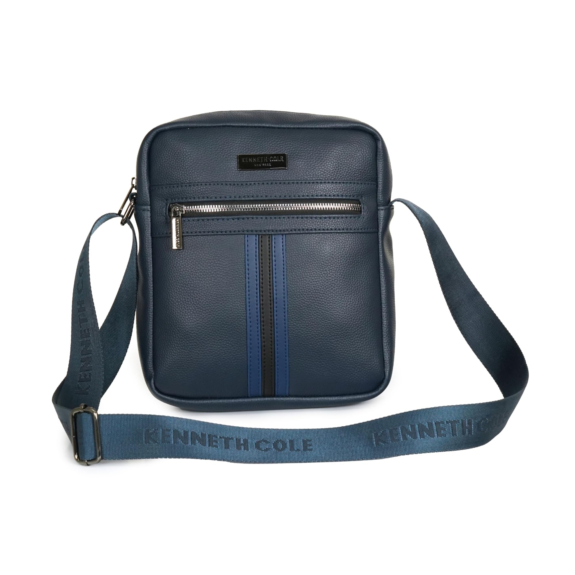 kenneth cole new york Medium Crossbody Sling Bag | Premium Animal-Texture PU Leather & Metal Hardware | Adjustable Branded Strap & Multi-Pocket Utility-picture-12