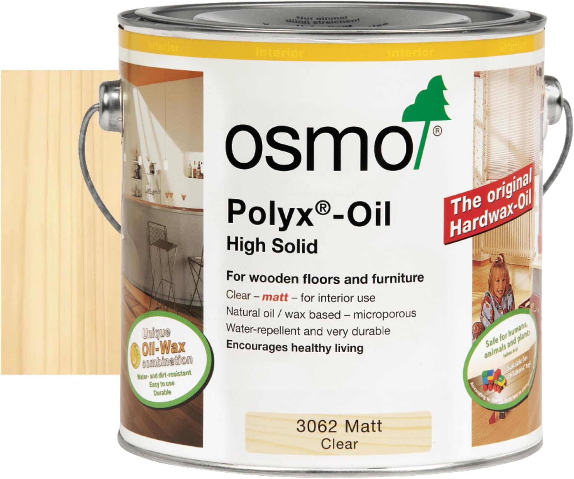 Osmo 3062 Polyx Hard Wax Oil Clear Matt 2.5L