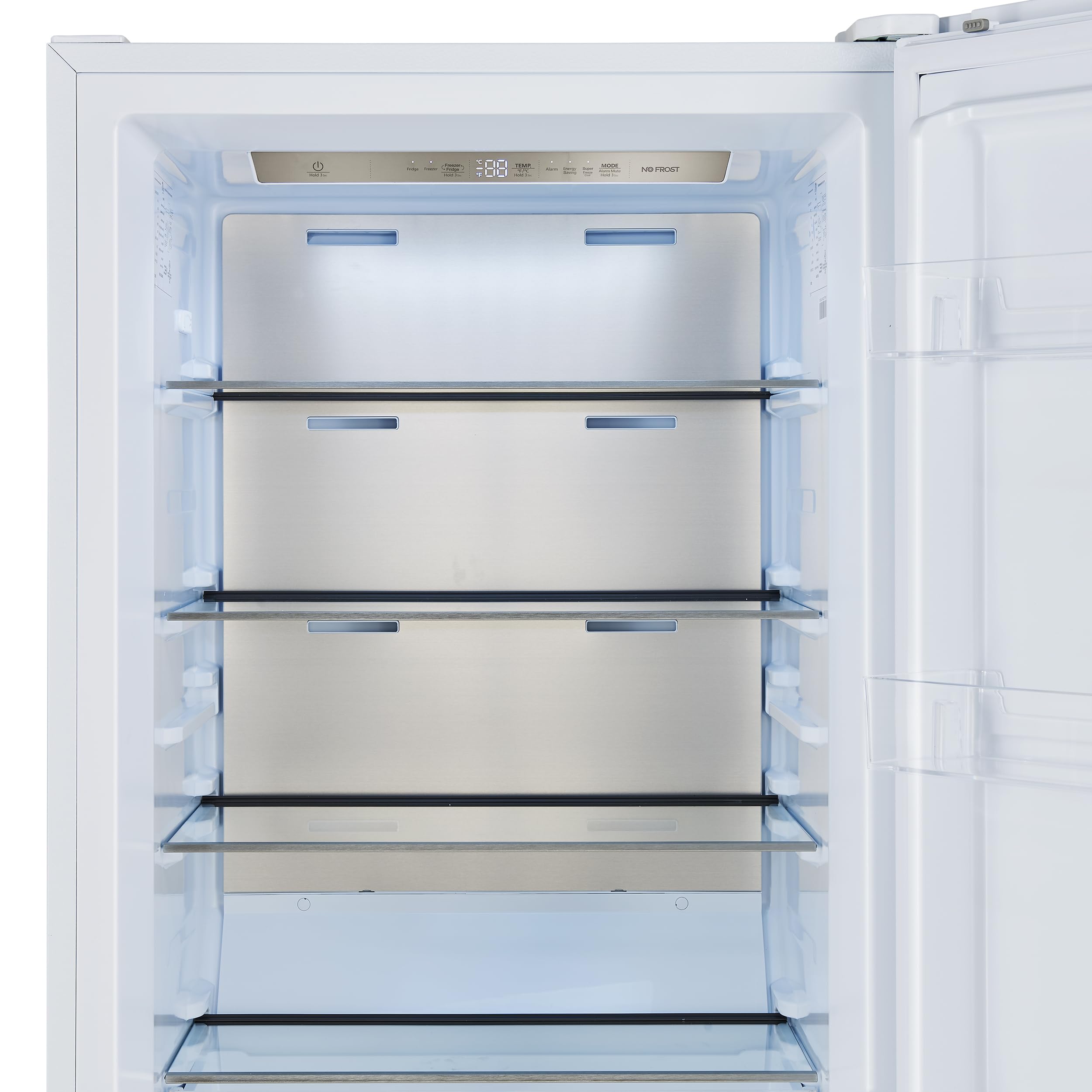 Forno Maderno 28-Inch Built-In Convertible Refrigerator Freezer, 13.6 Cu. Ft. Capacity With Antique Brass Handle, Right Swing Door, Decorative Trim Grill Extends To 32-Inch Width - White on Fridge.com - View 3