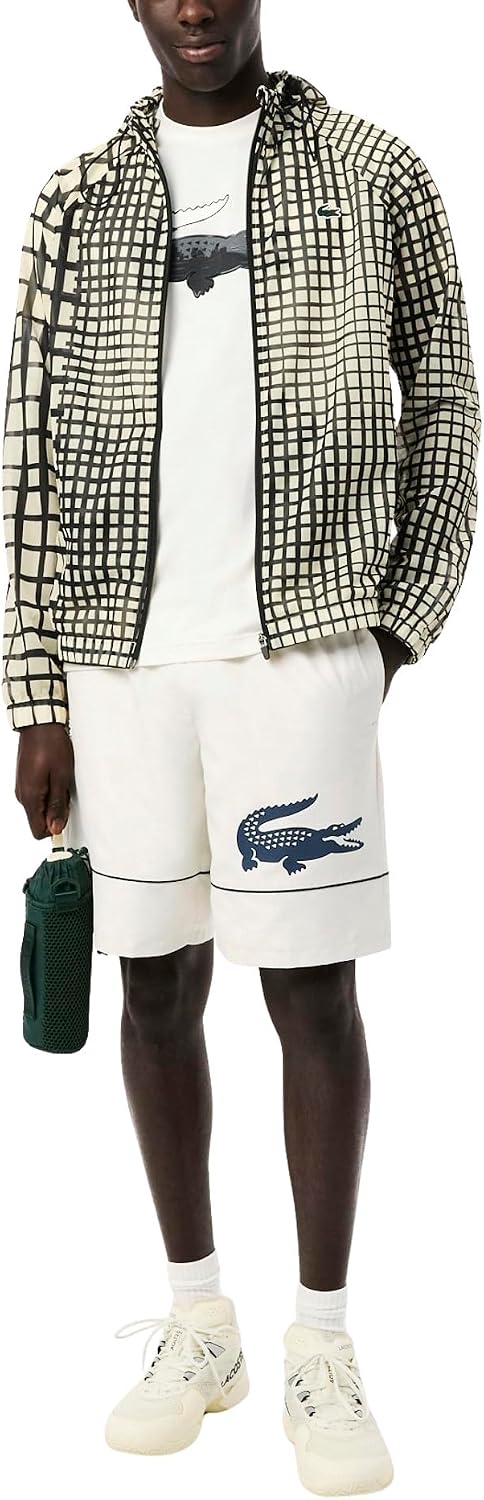 Lacoste Men's Printed Diamond Taffeta Tennis Shorts