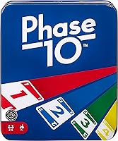 Mattel Phase 10 Card Game - Color Blind Accessible Deck in Portable Travel Tin for Kids, Adults & Families