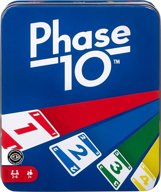 Mattel Games Phase 10 Jeu de cartes avec 108 Cartes, fait un grand jouet pour les enfants, la famille ou les adultes nuit de jeu, les âges 7 Années et plus