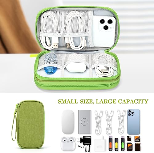 Vista 193 de FYY Organizador para cosas electrónicas, para viajes, para cables, cargadores, celular y auriculares, estuche portátil, impermeable, doble capa
