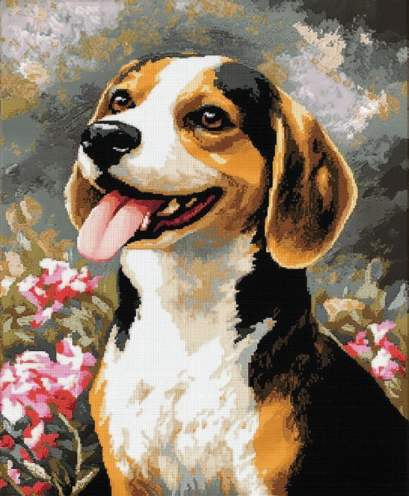 FanZheZhe 11Ct Cross Stitch Kits，Count Counted Stamped Pre Printed Cross Stitch Embroidery Kits for Adults Beginners Starter Advanced Easy Crossstitch Dachshund 11Ct50X70Cm