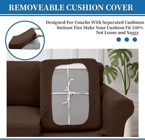 Miniatura 3 de XINEAGE - Fundas para sofá de 3 piezas, para sofá de 2 cojines extragrandes, funda súper elástica para sofá de 2 asientos, funda universal para sofá