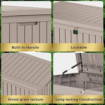 Amazon.com: TARKARI 180 Gallon Lockable Resin Deck Box