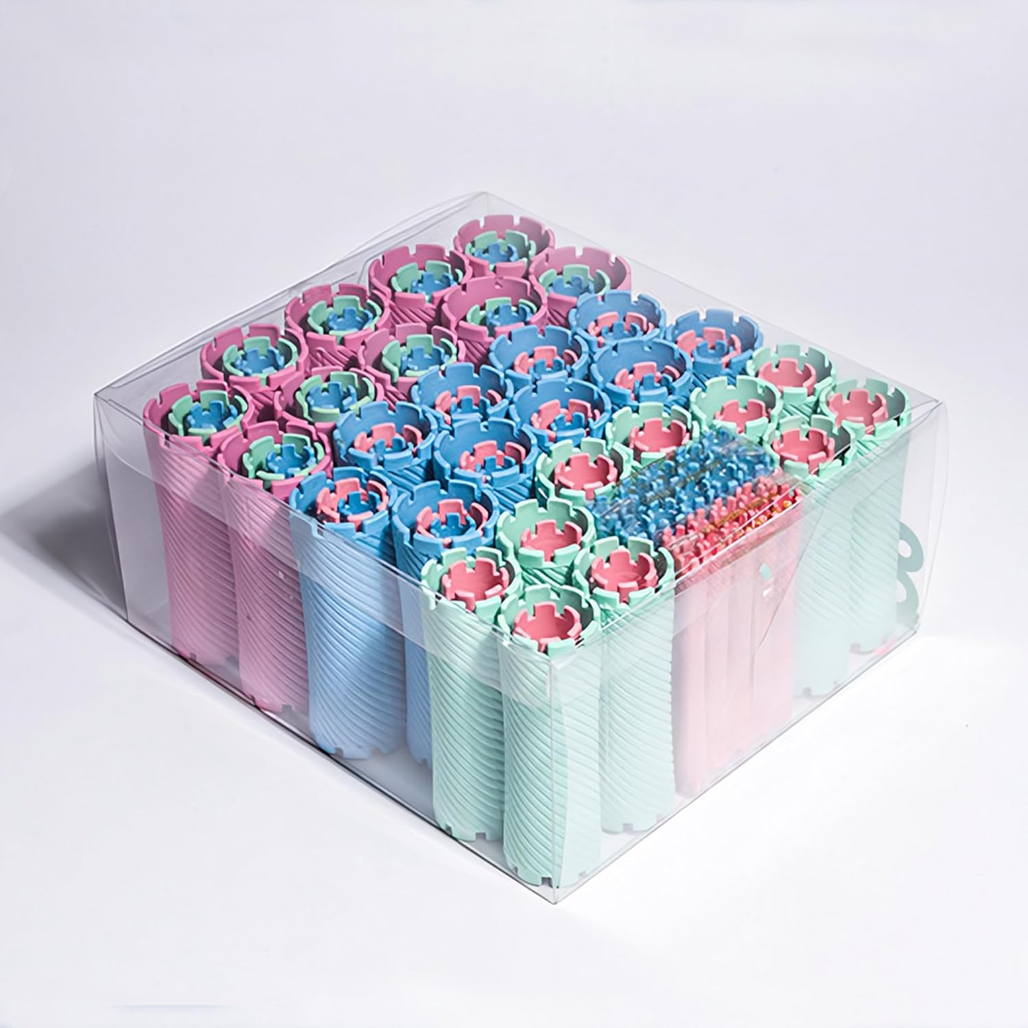 100PCS Heatless Hair Rollers Set:Plastic Hair Rollers for Blowout Look Long or Short Hair,Heatless Hair Curlers To Sleep In and No Damage,Perm Rods for Dry
