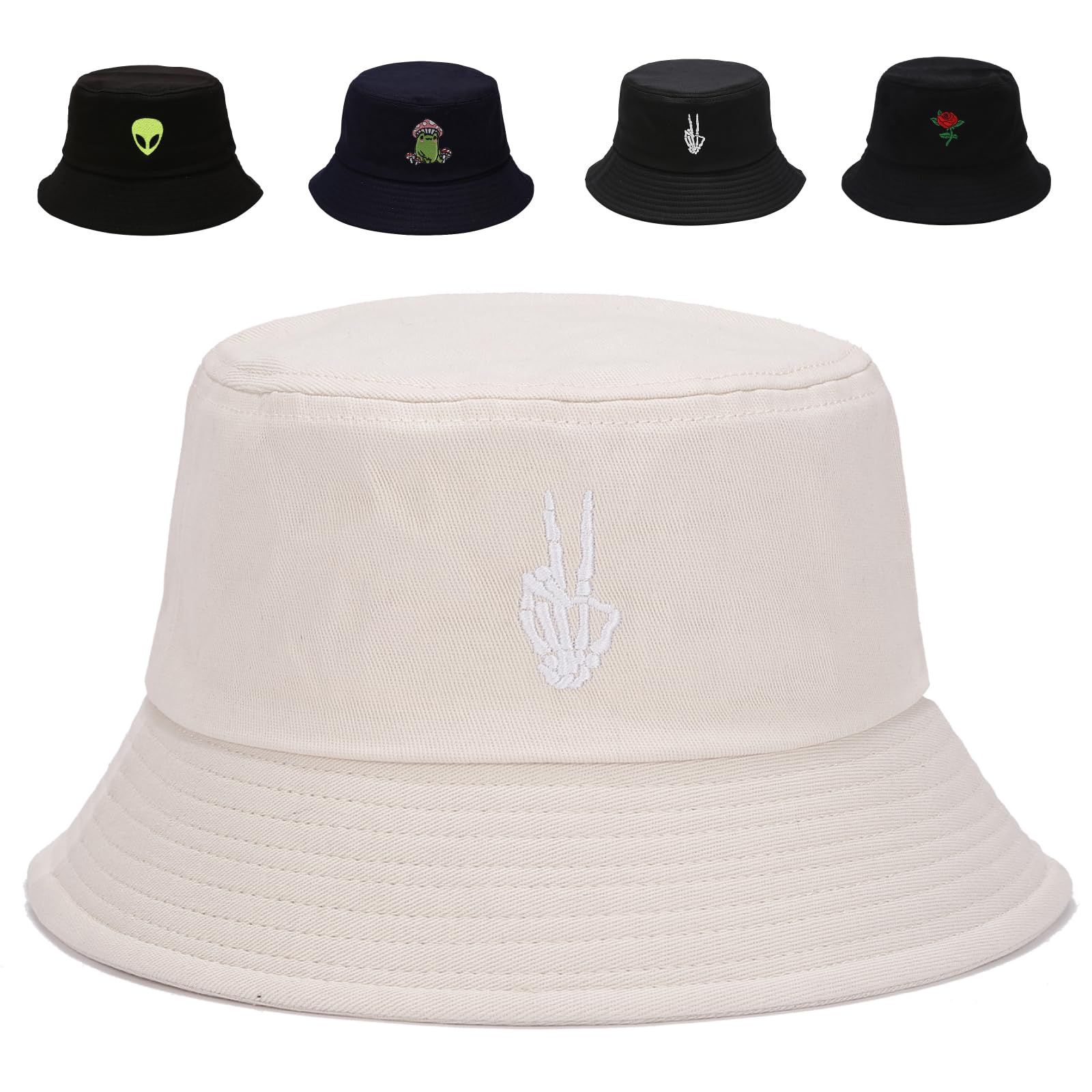 Cotton Bucket Hat for Women Men Summer Travel Sun Beach Bucket Cap, Unisex Outdoor Fisherman Hat