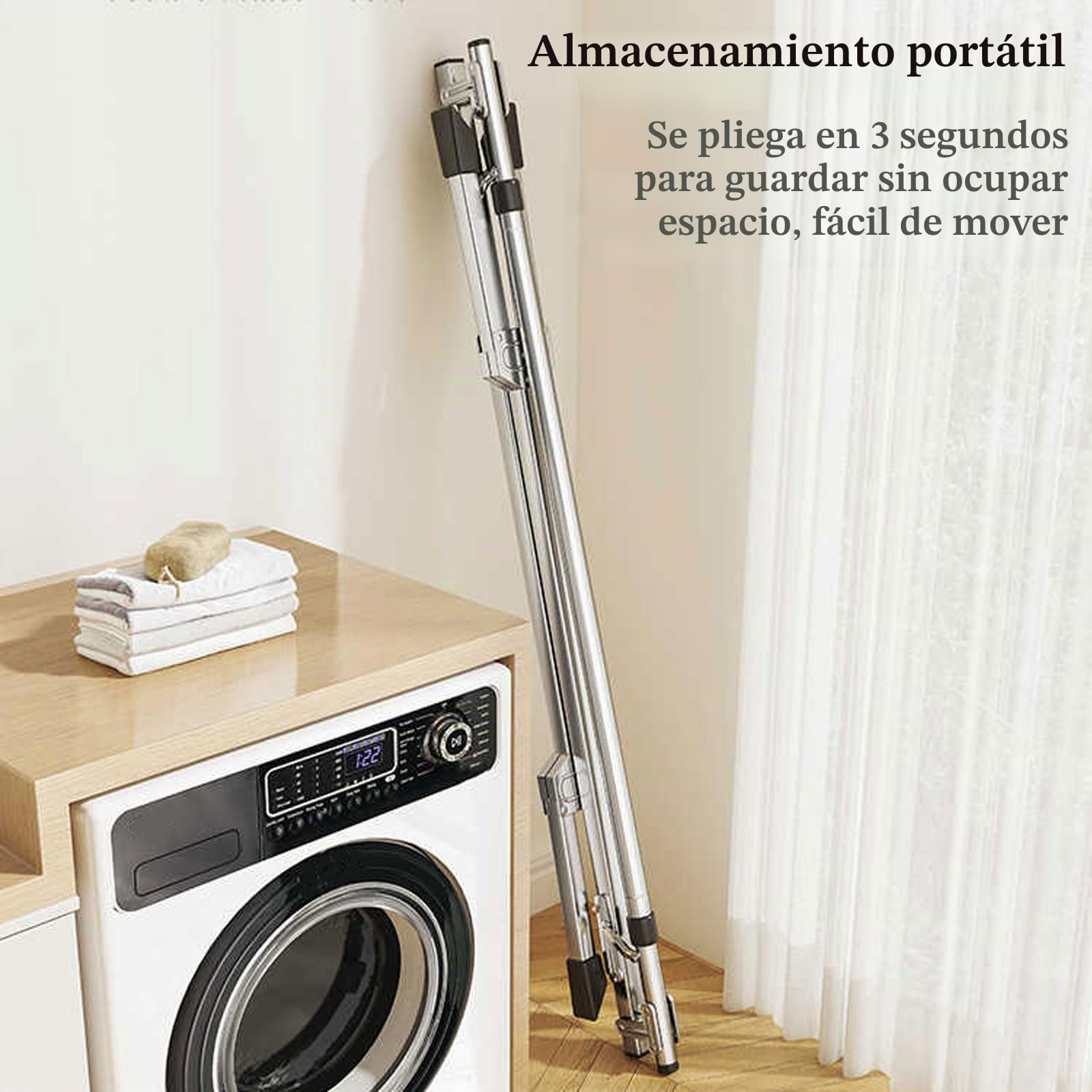 Tendedero Extensible Plegable al Aire Libre, Burro Ropa Vertical para Secar Colchas y Sabanas Grandes, Ahorra Espacio para Interior