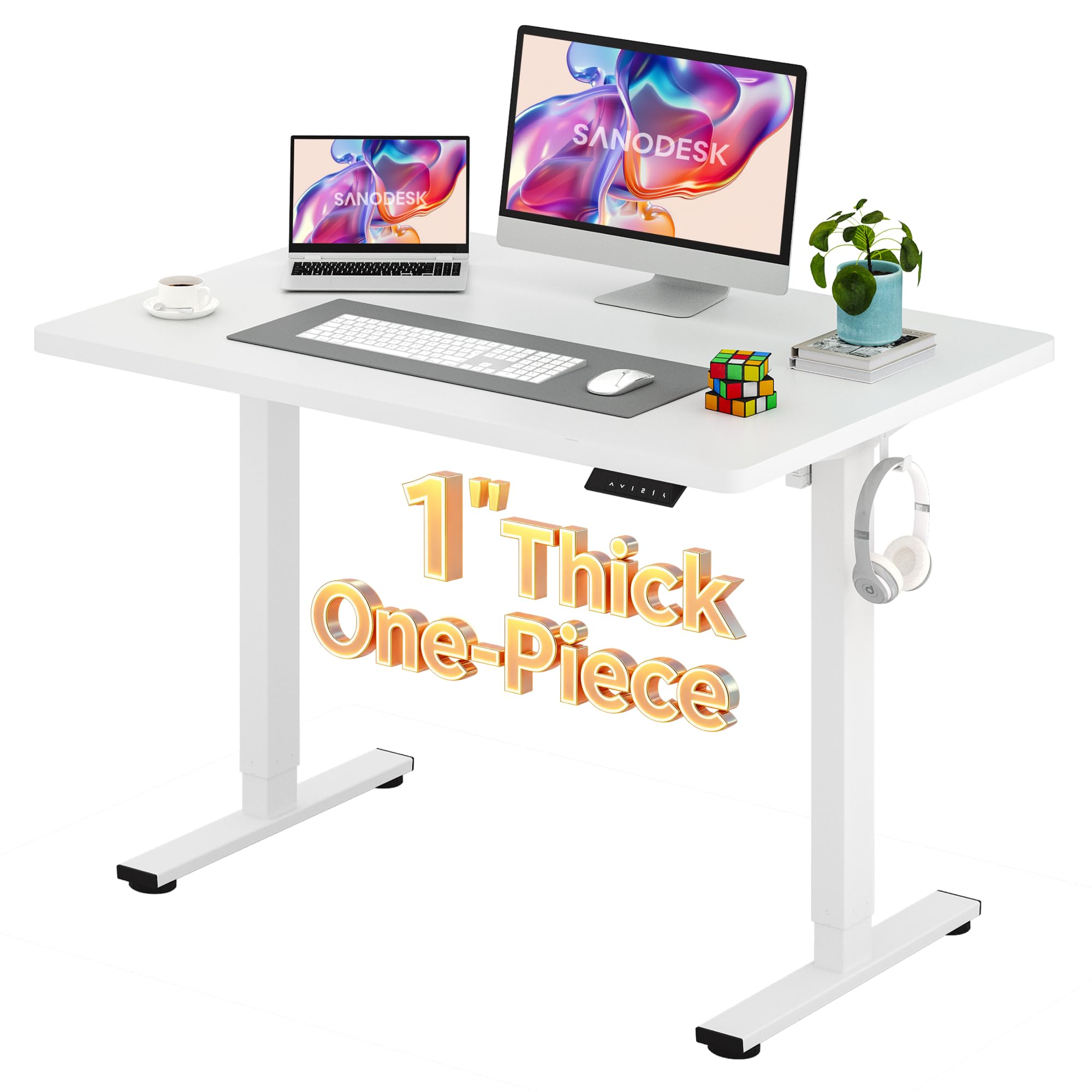 SANODESK One-Piece 1'' Thick Height Adjustable Standing Desk 48''x30''