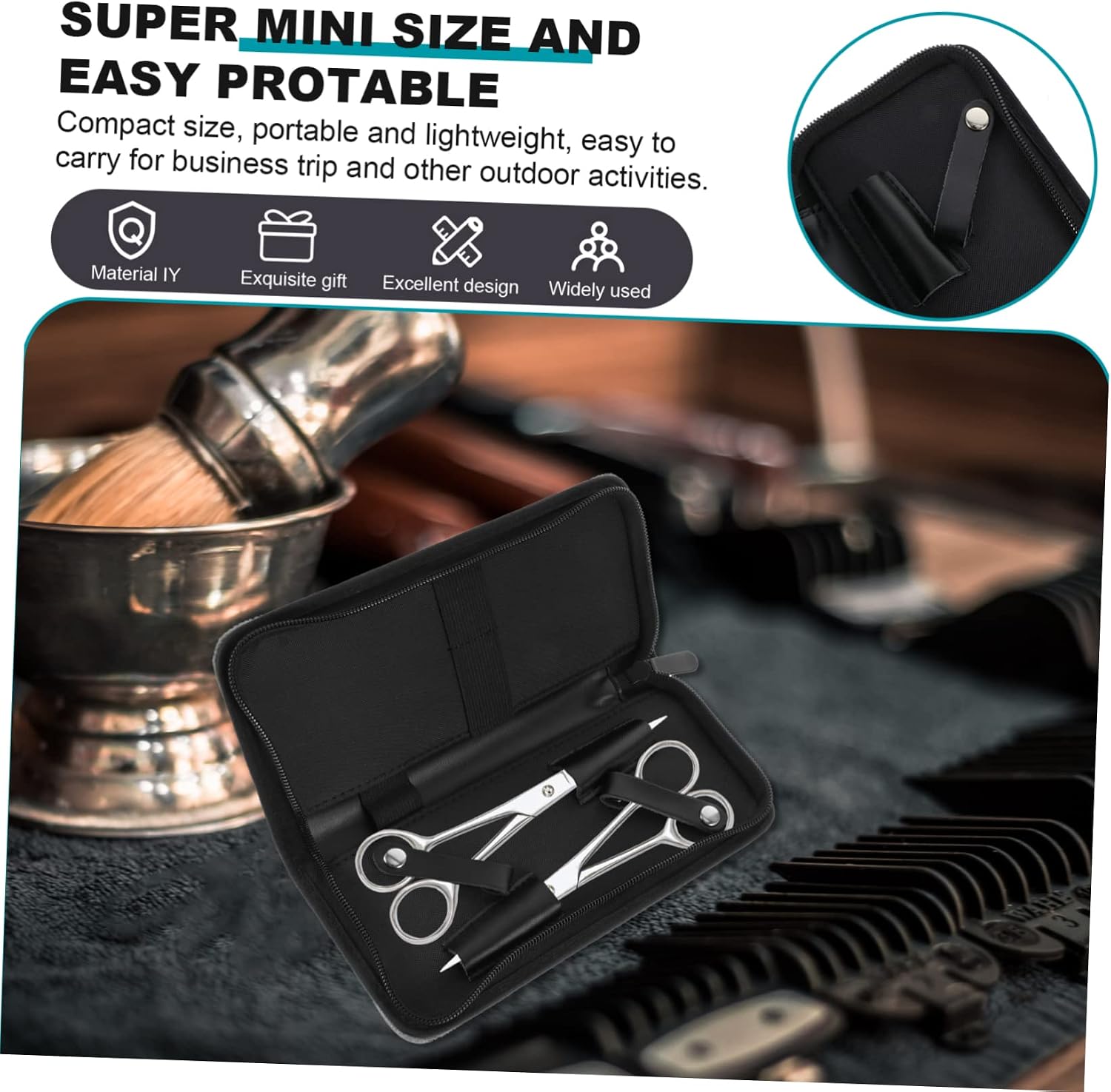 Scissor Cases for Hairstylists PU Hairdresser Pouch Scissors Shear Storage Salon Zipper Hand Leather Hairdresser Barber Cases