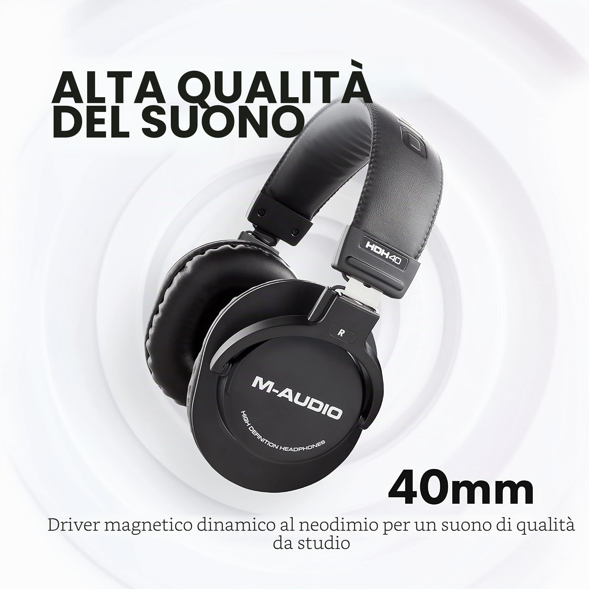 Cuffie + Casse PC + Scheda Audio - Casse Audio Monitor Amplificate 120 W da Studio, Interfaccia Audio Esterna USB e Cuffie Over Ear - M-Track Solo + BX3 + MPM-1000 + (M-Audio)