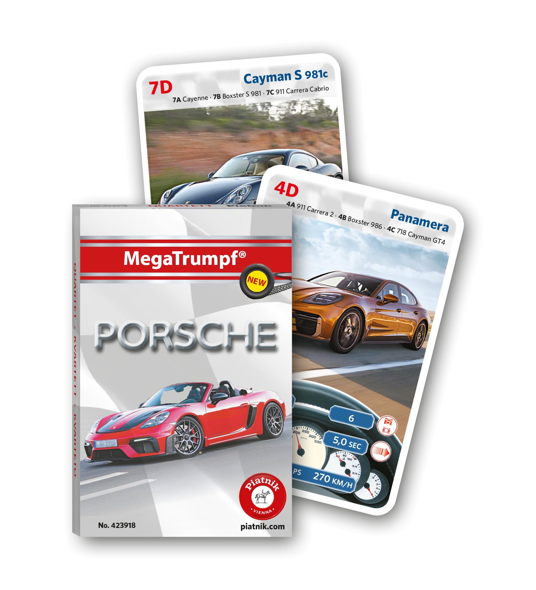 Piatnik Porsche Mega Trumpf Quartet Game, Ages 6 years and up, 2-4