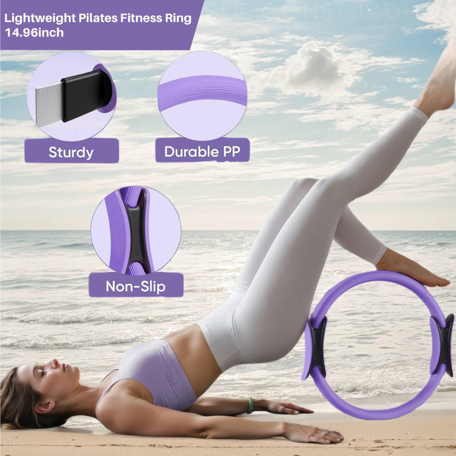 Set di 13 accessori per pilates, per la casa, pilates, pilates, per la casa, pilates, kit essenziale per donne con palla da yoga, anello da yoga, calze, anello da pilates e accessori