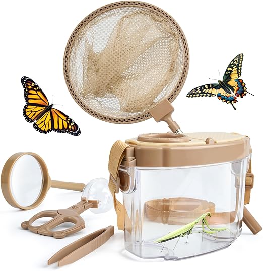 Montessori Mama Kids' Bug Catching Kit - Complete Insect Exploration Set with Habitat, Extendable Net, Magnifying Tools & Carry Strap - Educational Outdoor Adventure Gift