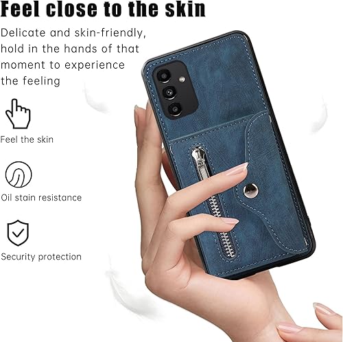Miniatura 7 de Asuwish Funda para teléfono Samsung Galaxy A13 5G con correa cruzada para la muñeca, cordón para tarjeta de crédito, soporte de cuero para celular