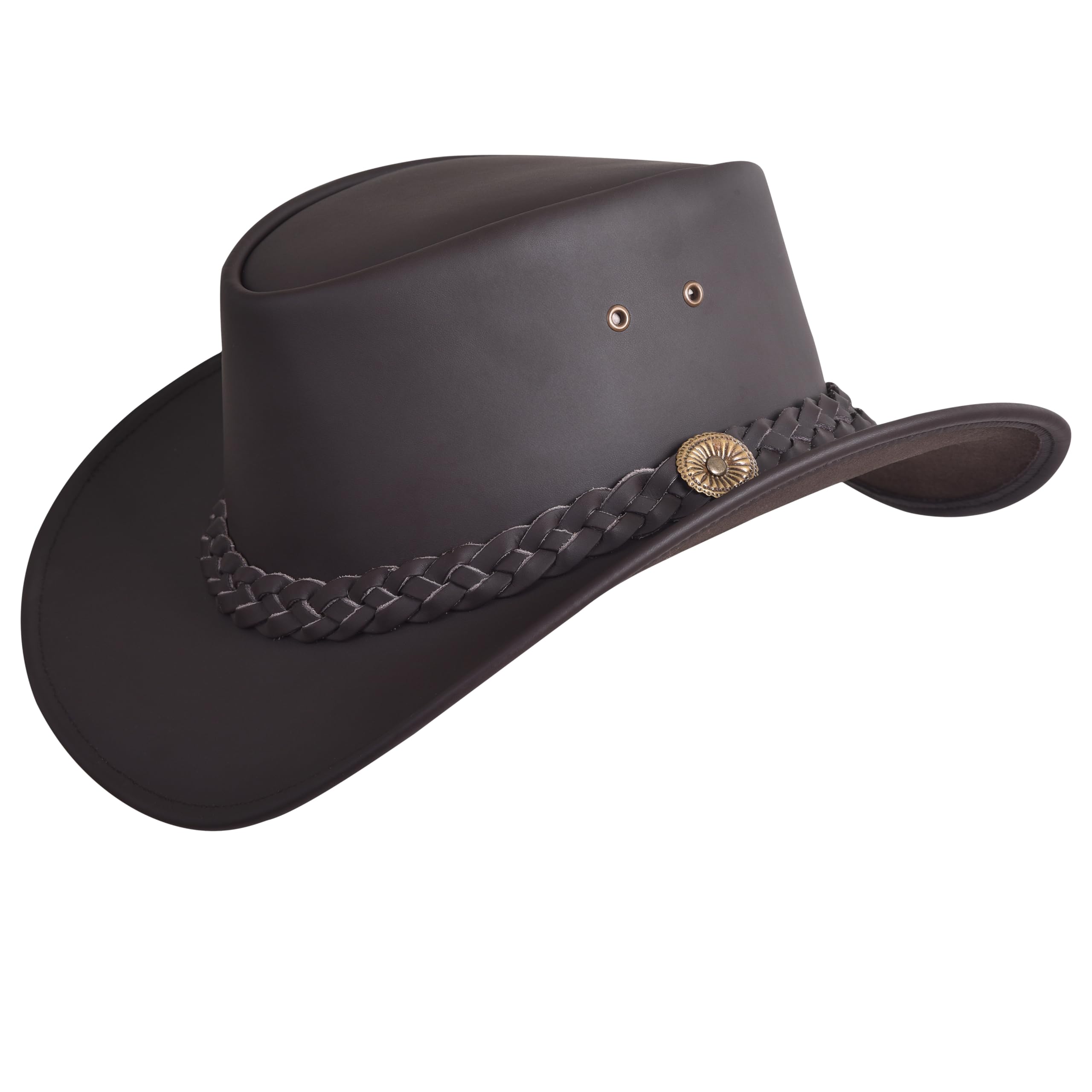 Australian Mens Leather Cowboy Hat Bush Outback Women Aussie Western Style