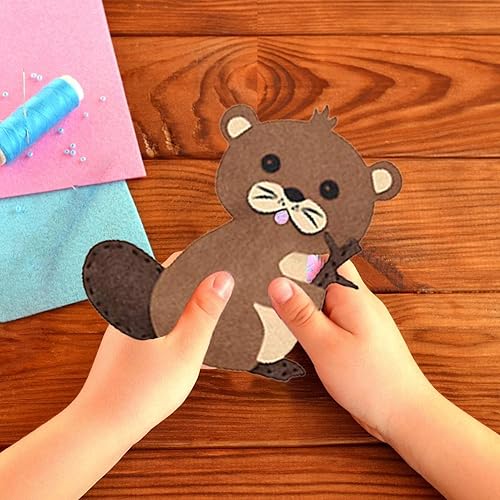 Miniatura 5 de Kit de costura de animales del bosque kit de manualidades de animales de dinosaurio para niños manualidades y costura animales de felpa de fieltro