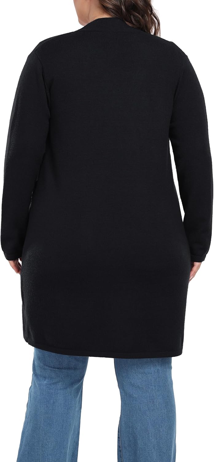Shiaili Long Plus Size Sweater Cardigan Easy Close Open Front Coat for Women - Image 5