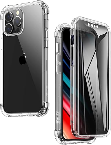SURITCH Funda transparente para iPhone 13 Pro de 6.1 pulgadas (solo protector de pantalla), protector de pantalla antimirada carcasa dura protectora