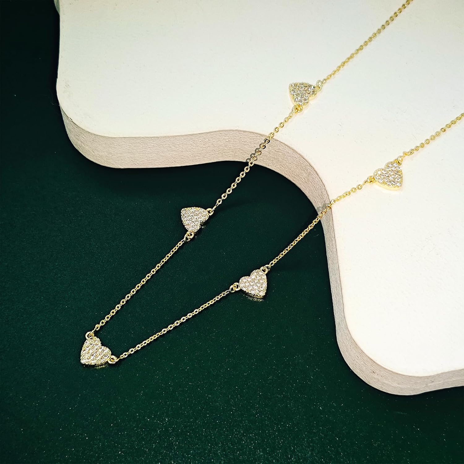 Zeffy Dainty Gold Heart Necklace for Women Trendy 14K Gold/Silver Plate Cute Heart Pendant Choker Necklaces Gold Love Heart Chain Necklace for Women Dainty Gold Jewelry Gifts for Women - Image 5