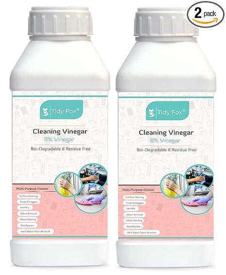 TIDY FOX Cleaning Vinegar/Synthetic/White / 2Ltr [2 Bottles of 1Ltr Each]