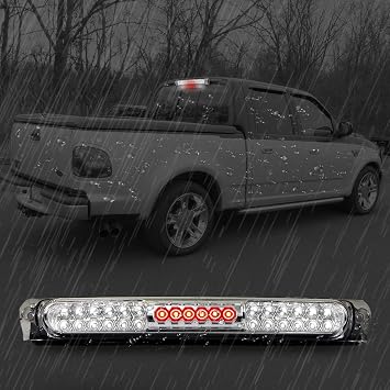 High Mount 3rd Stop Light Compatible with Ford 1997-2004 F150 / 2004 Heritage Third Center Cargo Reverse Rear LED Brake Light Bar Taillight Chrome