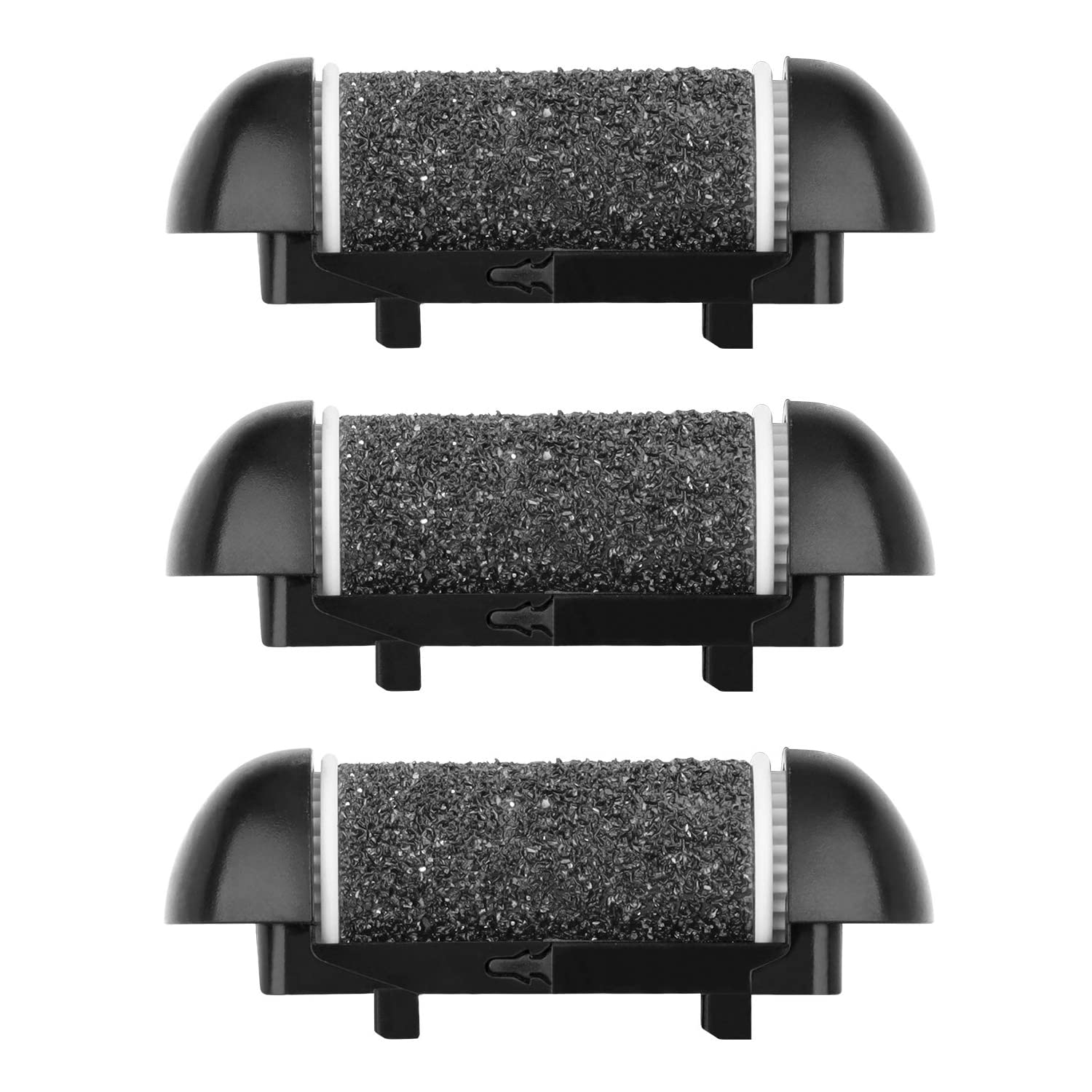 3 Coarse Replacement Roller Head for Model IW-9043 IW-9046 Electric Callus Remover Foot File Pedicure Tools for Feet Callus Shaver Pedicure kit for Cracked Heels and Dead Skin， Black
