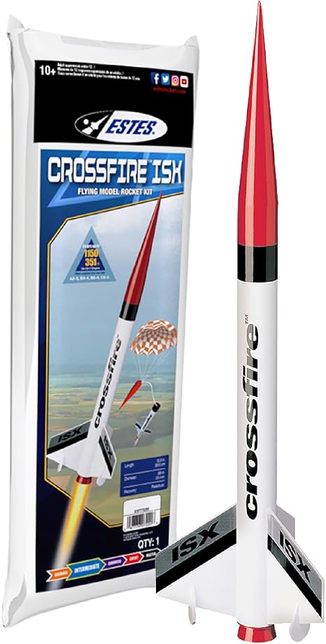 Estes 7220 Crossfire ISX Rocket-Building Kit, Intermediate Flying-Rocket-Model Kit for Ages 10+