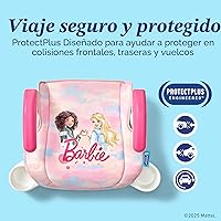 Vista 6 de Graco TurboBooster 2.0 Asiento elevador sin respaldo para automóvil, Barbie Paint, asiento elevador de viaje para niños de 4 a 10 años, peso de 40 a