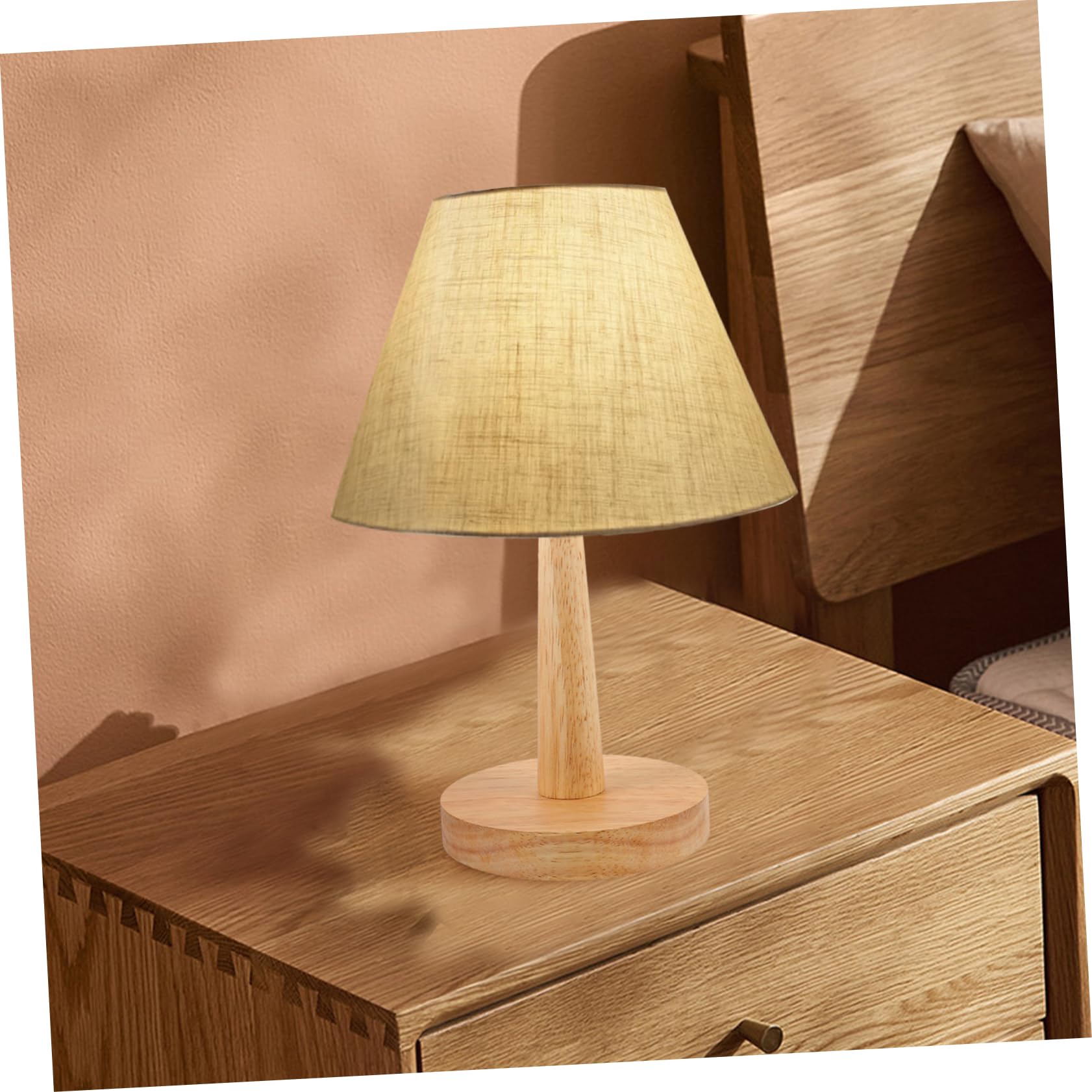 Angoily Lampada da Tavolo per Creare Atmosfera Calda e Confortevole in Ferro e Legno Fai da Te con Base e Supporto, Stile Moderno Semplice in Camera da Letto